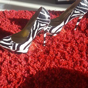 Bebe Zebra Animal Pattern Pumps Shoes